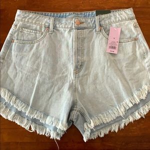 High waisted denim shorts